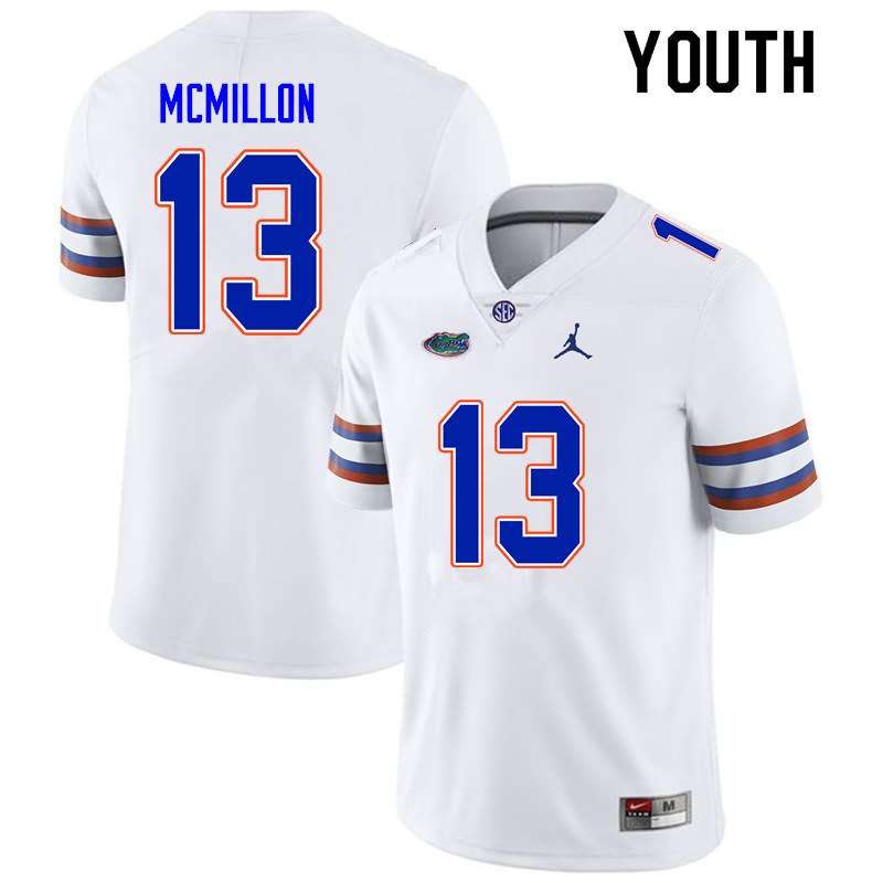 NCAA Florida Gators Donovan McMillon Youth #13 Nike White Stitched Authentic College Football Jersey TPC3364YF